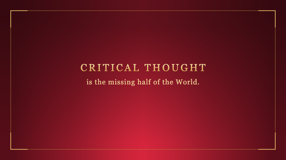 121 Critical Thought and the Future of the World 