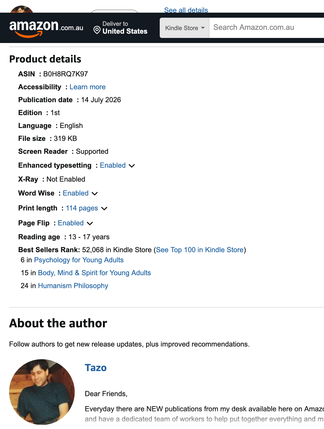 Tazo is Trending #6 on for his book The Ego on a Strung on Amazon!